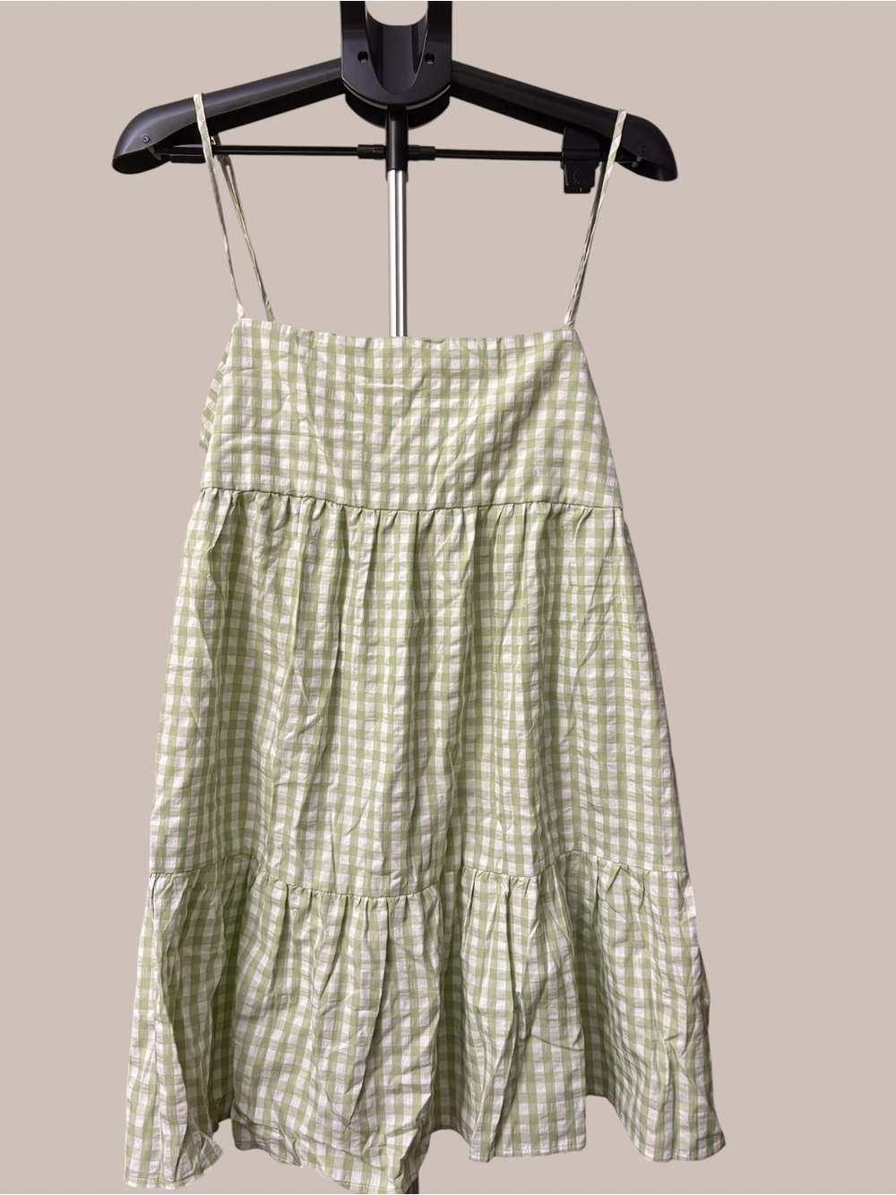 Green Gingham Mini Dress - XXL